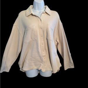 aerie Cream Lightweight Knit Pullover